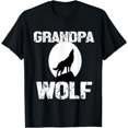 thumbnail image 1 of Grandpa Wolf Shirt Matching Family Tribe Wolves Moon Papa T-Shirt, 1 of 3