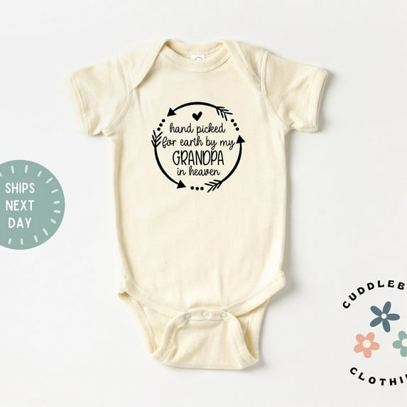 Grandpa in Heaven Baby Bodysuit, Handpicked For Earth By My Grandpa in Heaven Bodysuit, Memorial Baby , Baby Gift