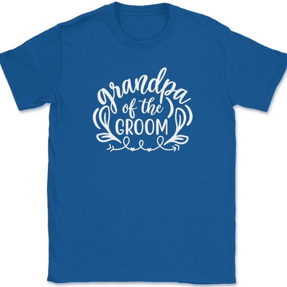 Grandpa of the Groom T-Shirt Wedding Party Bride Event Group Tees - Royal Blue, 2XL
