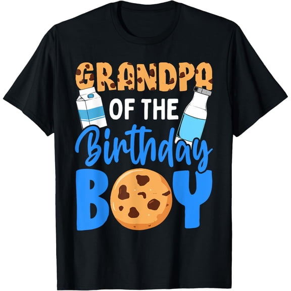 Grandpa of the birthday boy Milk and Cookies 1st birthday T-Shirt100% cotton