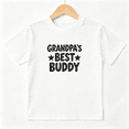 thumbnail image 1 of Grandpa's Best Buddy Boys Graphic Print T-Shirt, Cute Family Grandson Gift 100% Cotton Kids Short Sleeve Tee, 1 of 5