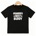 thumbnail image 1 of Grandpa's Best Buddy Boys Graphic Print T-Shirt, Cute Family Grandson Gift 100% Cotton Kids Short Sleeve Tee, 1 of 5