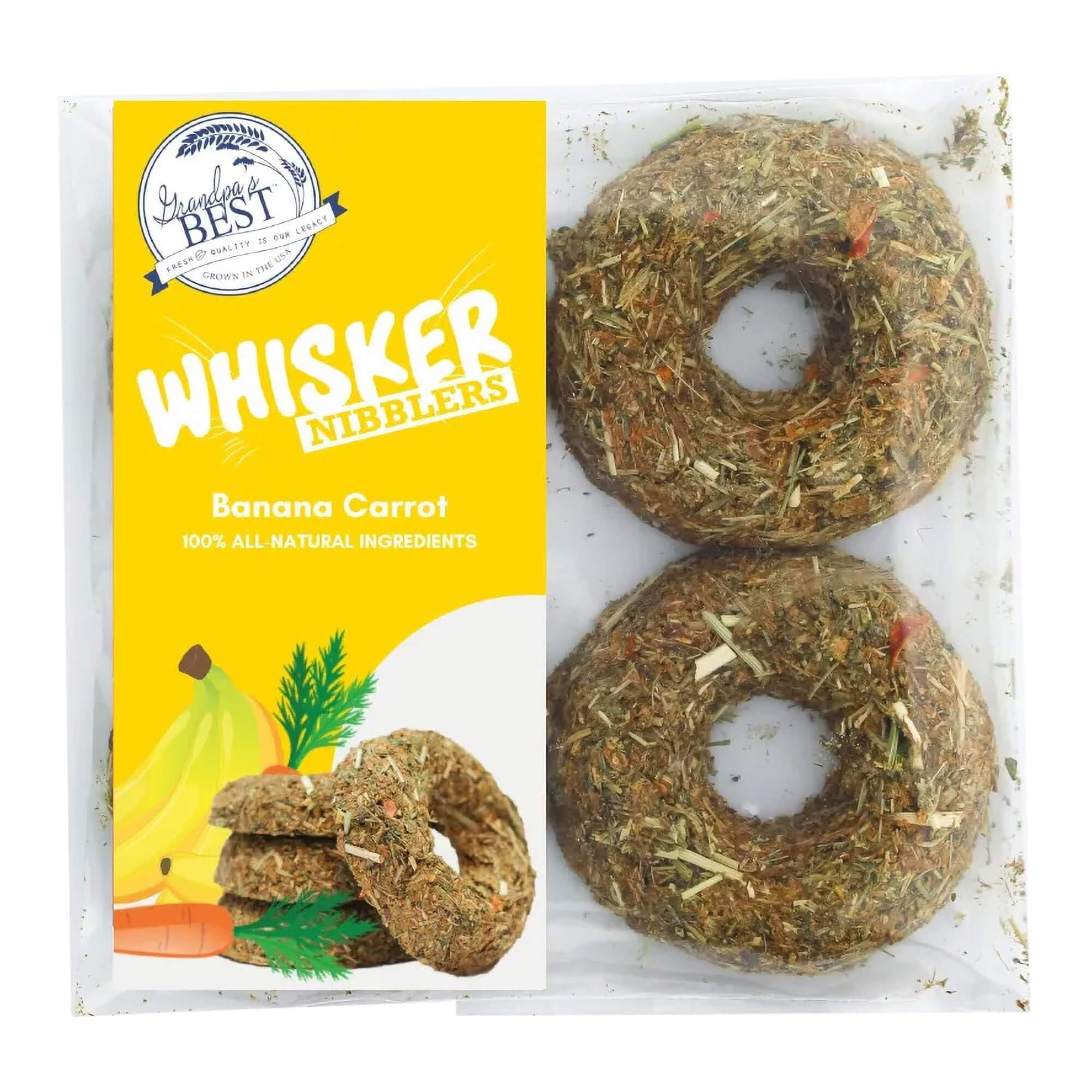 Grandpa's Best Whisker Nibblers OIF8 Banana Carrot Treats for Rabbits