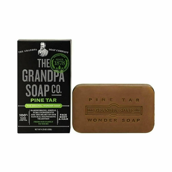Grandpa's Brands Pine Tar Soap Bath Size 4.25 oz