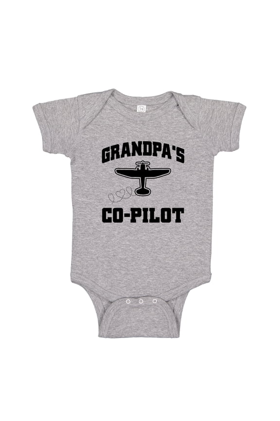 Grandpa's Co-Pilot Baby Bodysuit One Piece 24 mo Athletic Heather