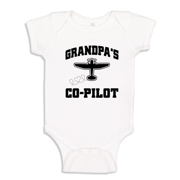 Grandpa's Co-Pilot Baby Bodysuit One Piece NB White