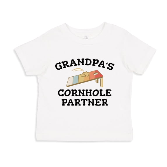 Grandpa's Cornhole Partner Toddler T-Shirt 4T White