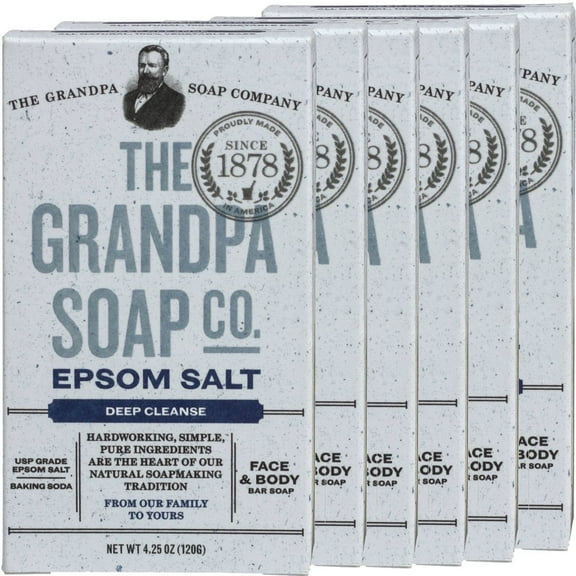 Grandpa's Epsom Salt & Baking Soda Soap 3.25 Ounces (Pack of 6)