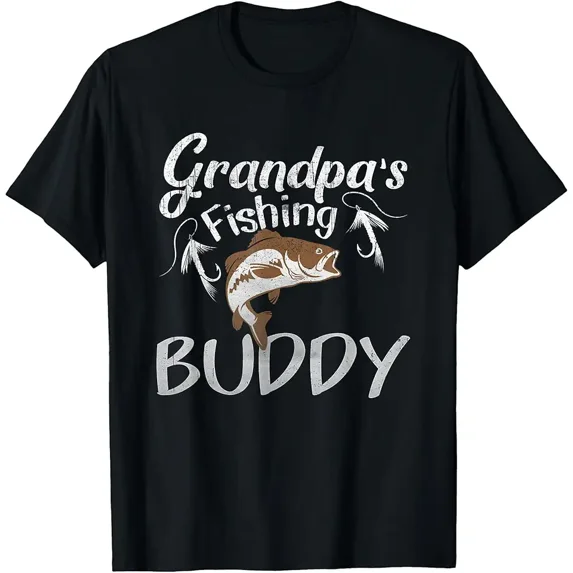 Grandpa's Fishing Buddy Grandson Granddaughter T-Shirt