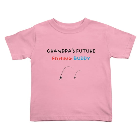 Grandpa's Future Fishing Funny Toddler T-Shirts for Boys Girls (Pink, Youth XL)