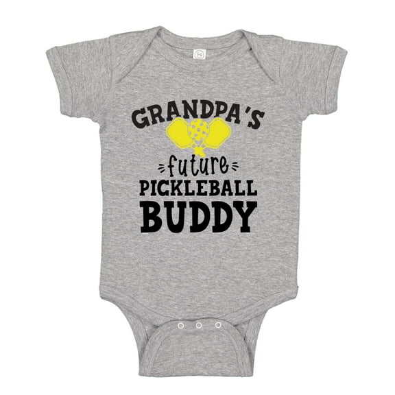 Grandpa's Future Pickleball Buddy Baby Bodysuit One Piece 18 mo Athletic Heather