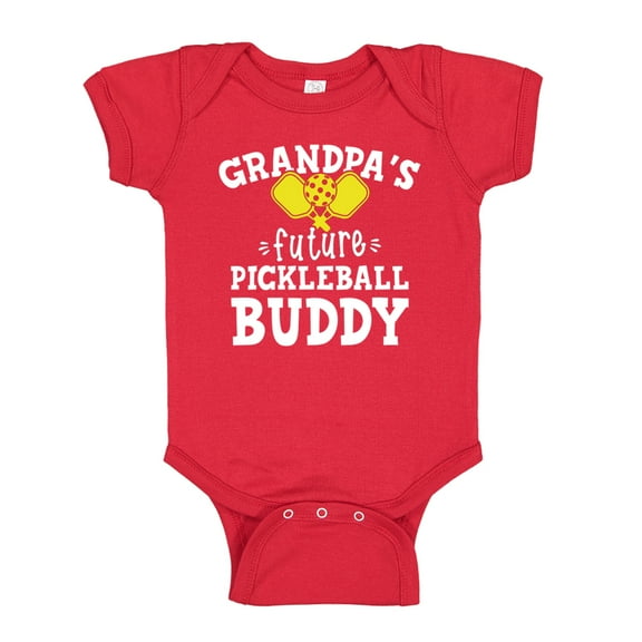 Grandpa's Future Pickleball Buddy Baby Bodysuit One Piece 6 mo Red