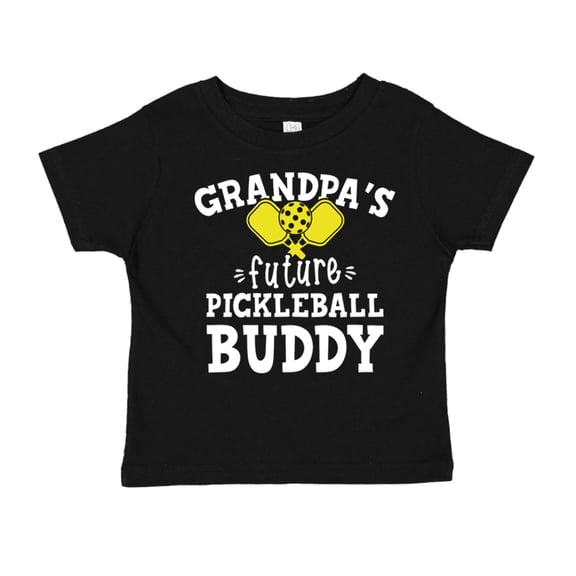 Grandpa's Future Pickleball Buddy Toddler T-Shirt 3T Black