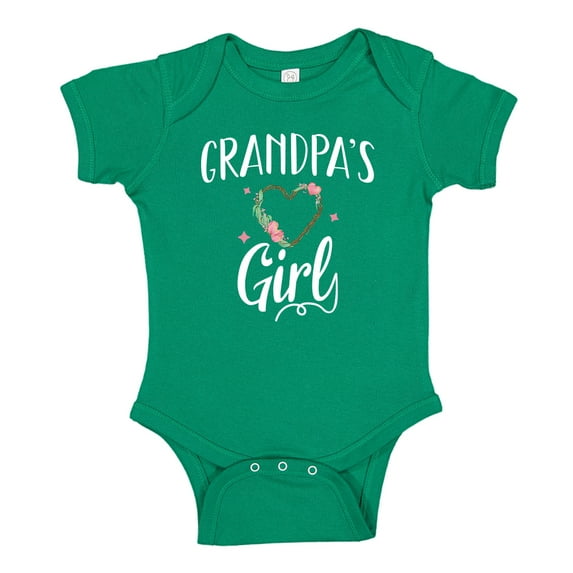 Grandpa's Girl Baby Bodysuit One Piece 6 mo Kelly Green