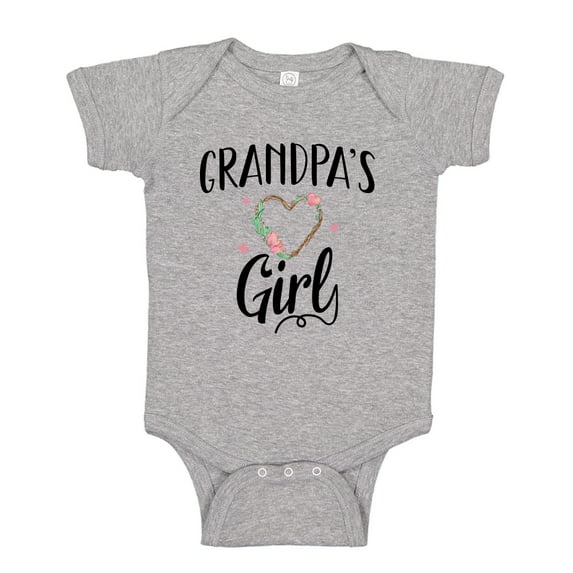 Grandpa's Girl Baby Bodysuit One Piece NB Athletic Heather