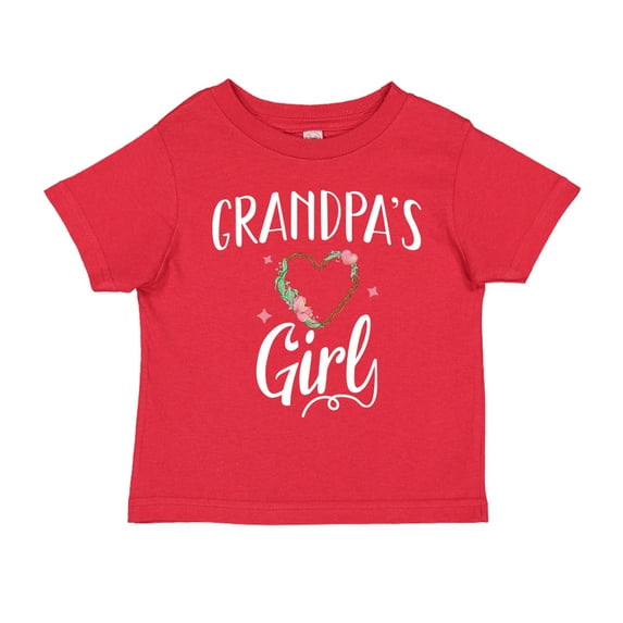Grandpa's Girl Toddler T-Shirt 3T Red