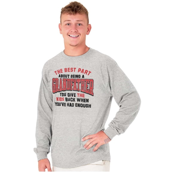 Grandpa's Had Enough Grandfather Joke Men's Big & Tall Long Sleeve Graphic Tee Brisco Brands 3X