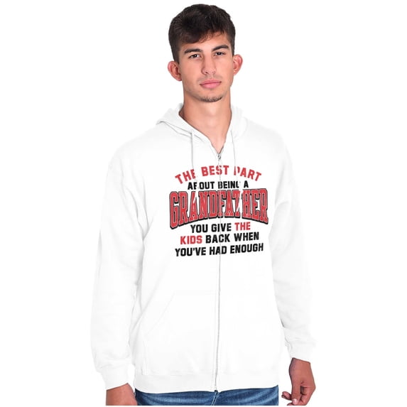 Grandpa's Had Enough Grandfather Zip Hoodie Sweatshirt Men Brisco Brands S