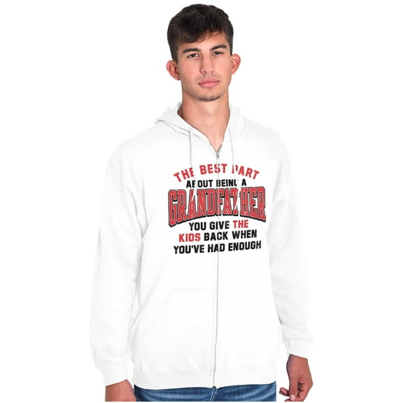 Grandpa's Had Enough Grandfather Zip Hoodie Sweatshirt Men Brisco Brands S