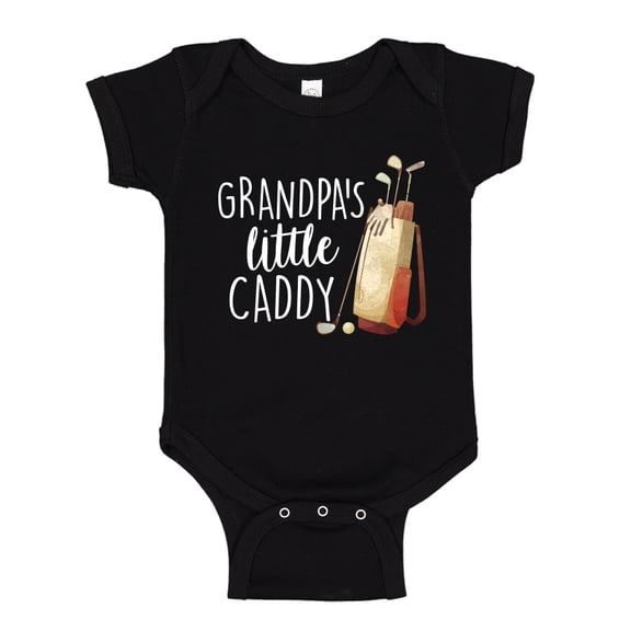 Grandpa's Little Caddy Baby Bodysuit One Piece 6 mo Black