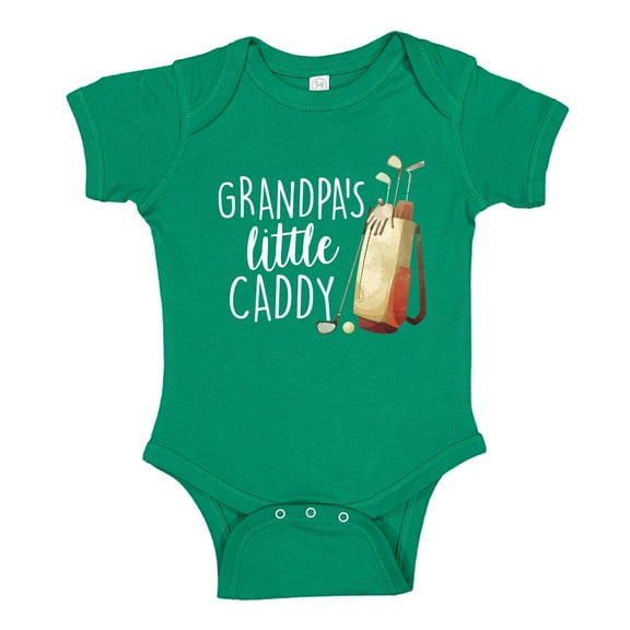 Grandpa's Little Caddy Baby Bodysuit One Piece 6 mo Kelly Green