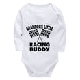 thumbnail image 1 of Grandpa's Little Racing Buddy Baby Out of Hospital Outfit Long Sleeve Come Home Outfit Newborn Boy White Baby Onesie 0-3 Mon, 1 of 2