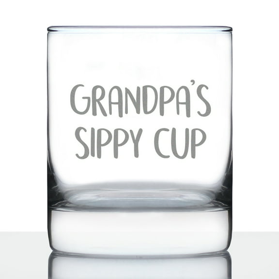 Bevvee Whiskey Rocks Glass 10.25 oz Sippy Cup Grandpas Gifts for Grandpas Glassware & Drinkware