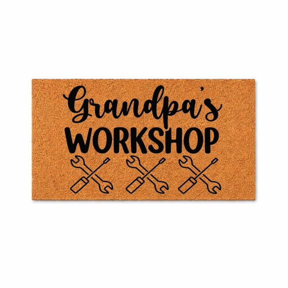 Grandpa's Workshop Doormat, Welcome Entryway Mat, Tool Design Door Mat (16x24 inches) 7542