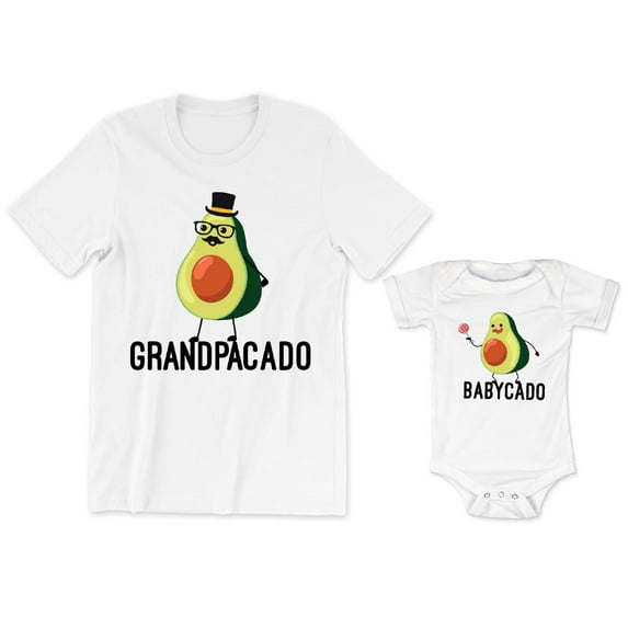 Grandpacado Grandpa Men's T-Shirt Cute Avocado Graphic Tee Babycado Baby Bodysuit Kids Toddler Shirt