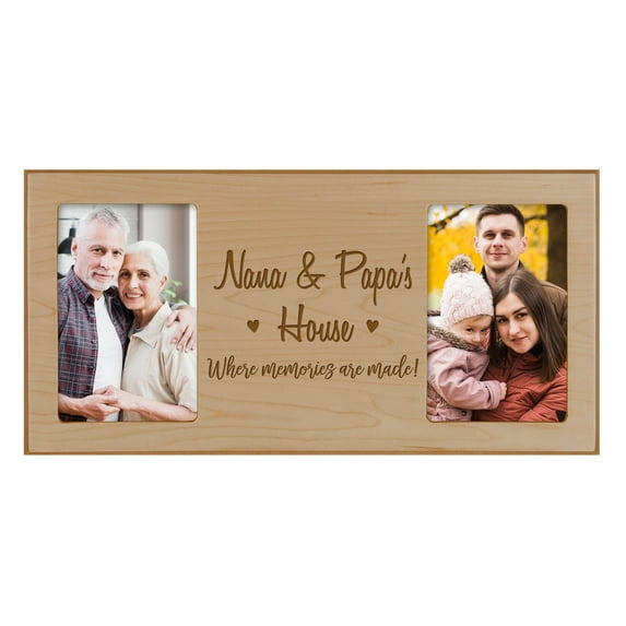 Grandparent Maple Double 4”x6” Photo Frame - Memories