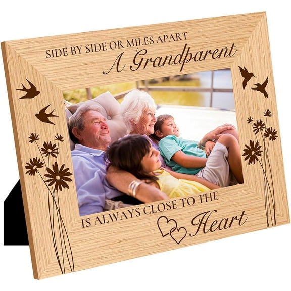 Grandparent Picture Frame Wood Photo Frames Engraved Display Wooden Tabletop Postcard Frame DIY