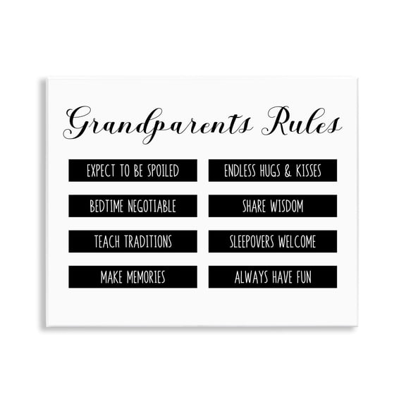 Stupell Industries Grandparent's Rules Modern List Wall Plaque Art, design by CAD Designs, 11 x 14