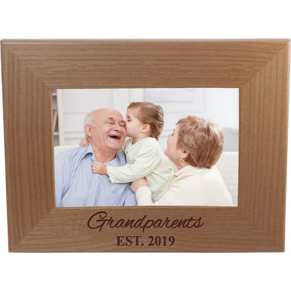 Grandparents EST 2019 4-inch x 6-Inch Wood Picture Frame