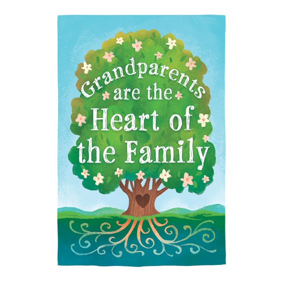 Grandparents Heart Of The Family Suede House Flag