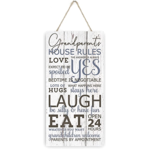 Grandparents House Rules Wooden Plank Sign 5x10