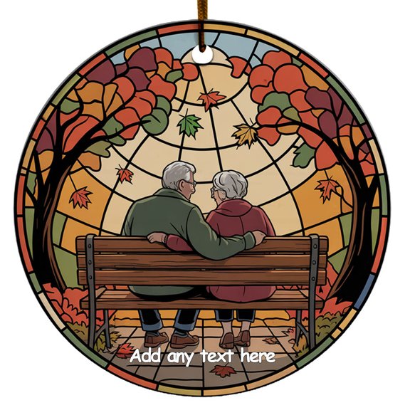 Grandparents, Old Couple Ornament Personalized Ornament Gift for Families, Friends, Men & Women, Christmas 2025 Keepsake