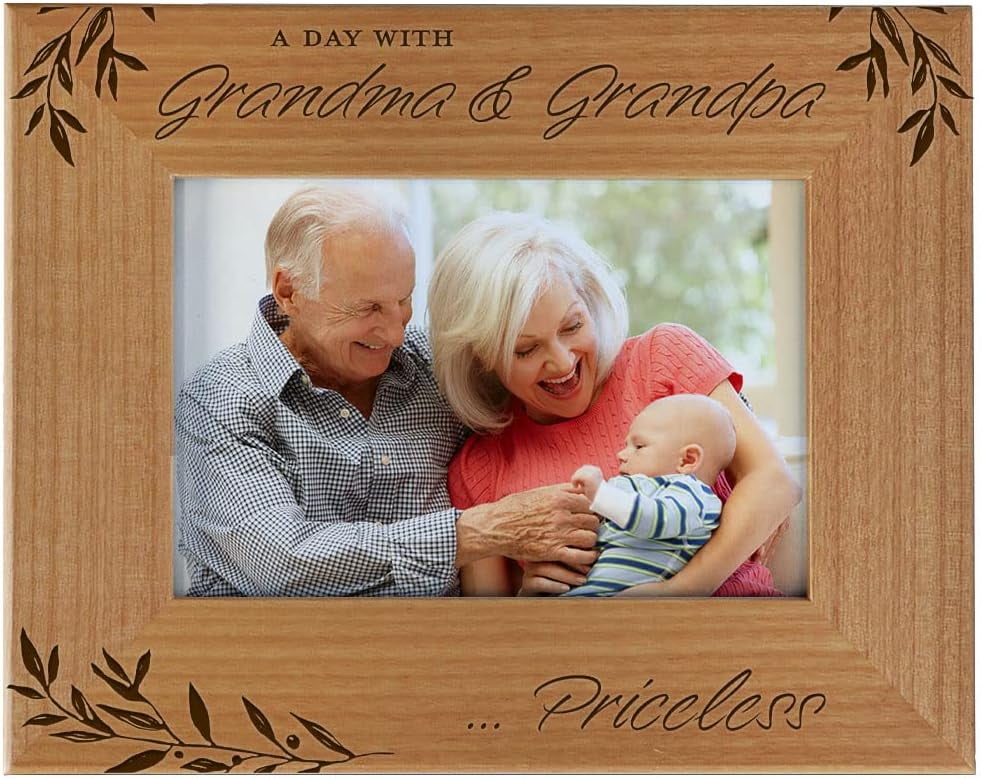 Grandparents Picture Frame, Grandma Grandpa Gifts A Day With Grandma