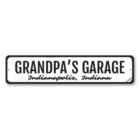 Grandpas Garage Novelty Decor, Metal Wall Sign - 4x18 Inches