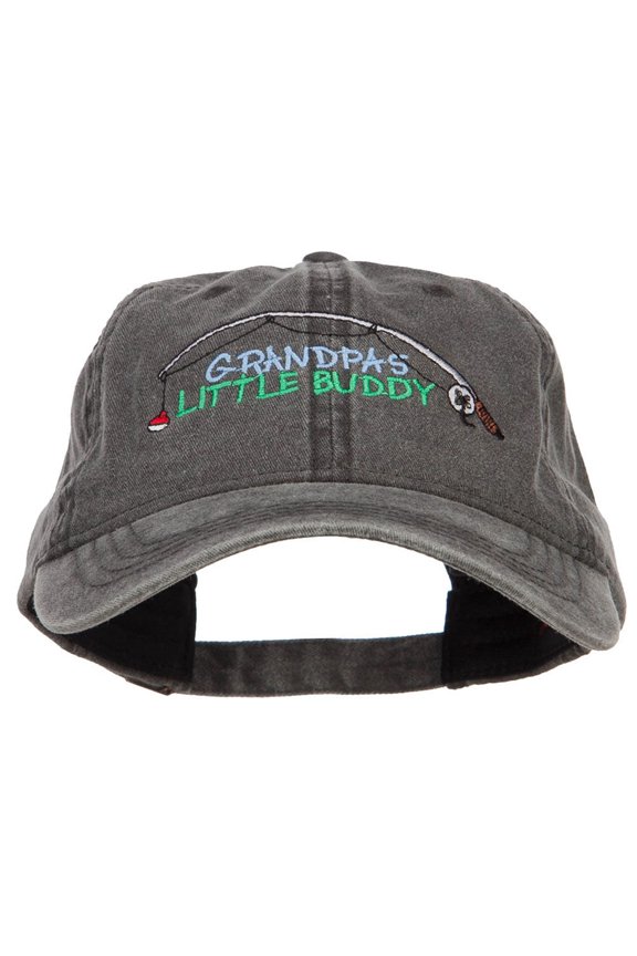 Grandpas Little Buddy Embroidered Washed Cap - Black OSFM