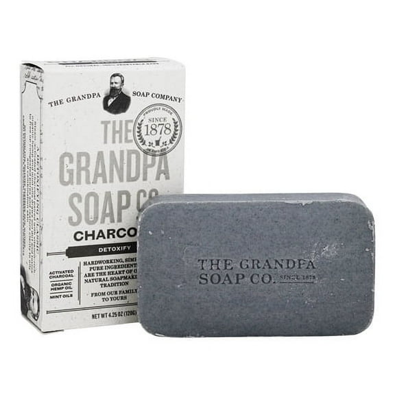 Grandpas Soap Co Face and Body Bar Soap, Charcoal, 4.25 oz