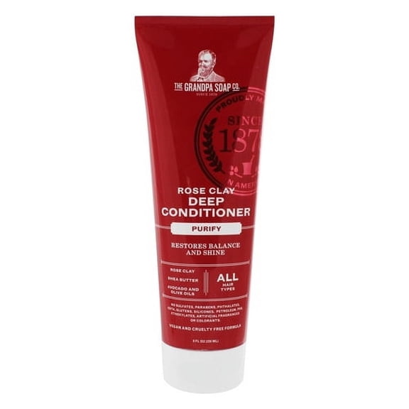 Grandpas Soap Co Purify Deep Conditioner, Rose Clay, 8 oz, 2 Pack