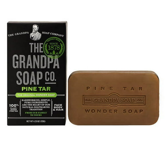 Grandpas Wonder Pine Tar Bath Bar Soap, Lathers White - 4.25 Oz, 3 Pack