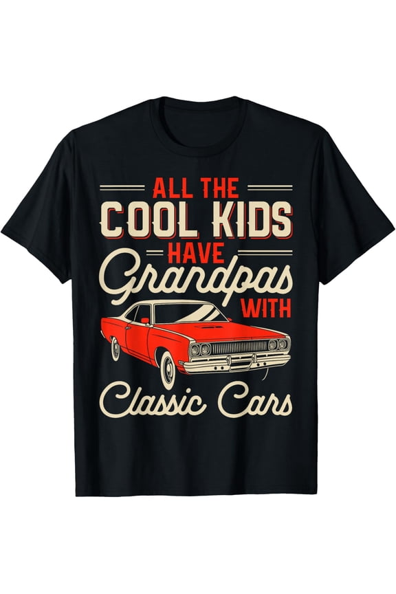 Grandpas with Classic Cars Funny Old Car Enthusiast Car Guy Mens T-Shirt