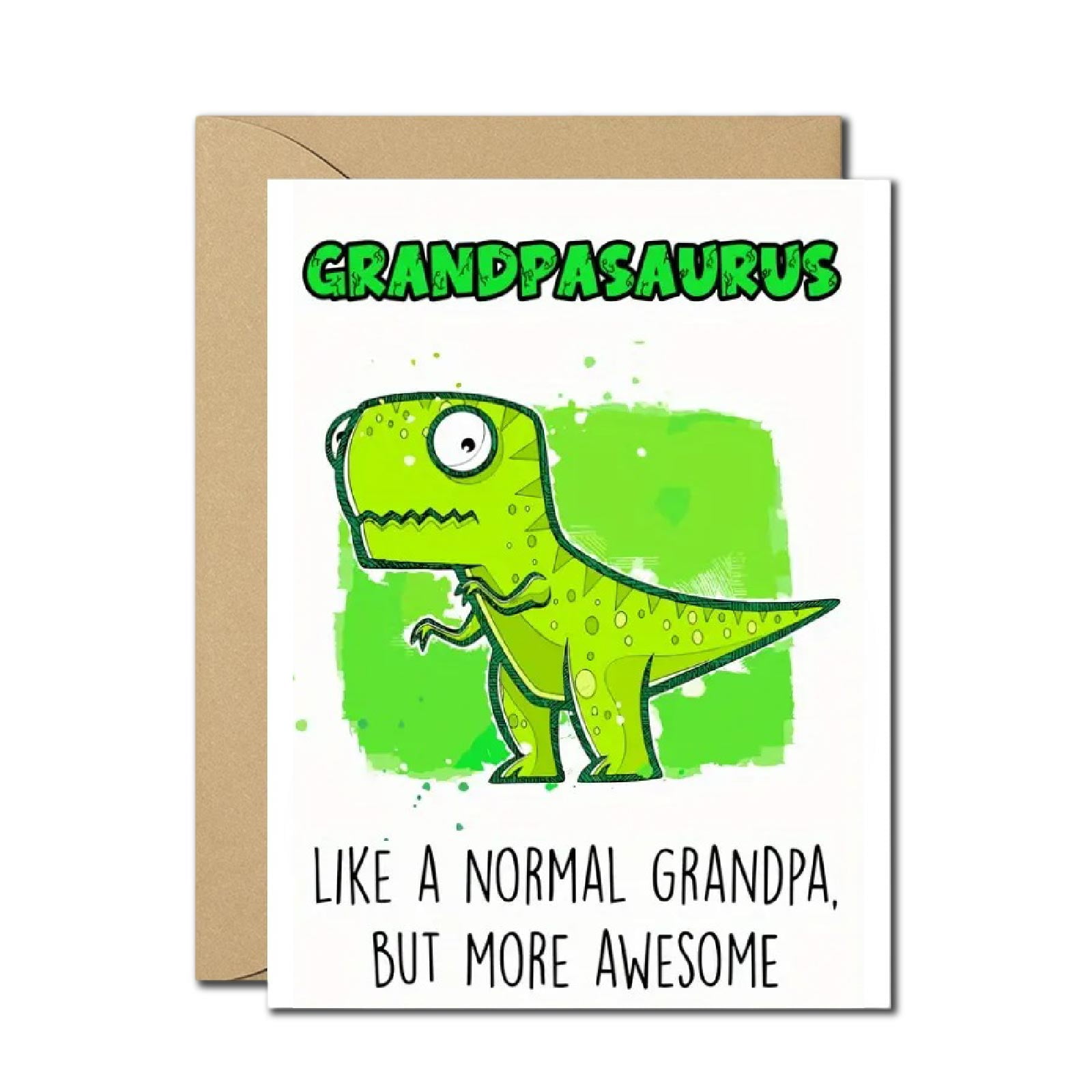 Grandadasaurus Card Grandpasaurus Funny Greeting Card - Perfect for Grandfathers, Blank ...