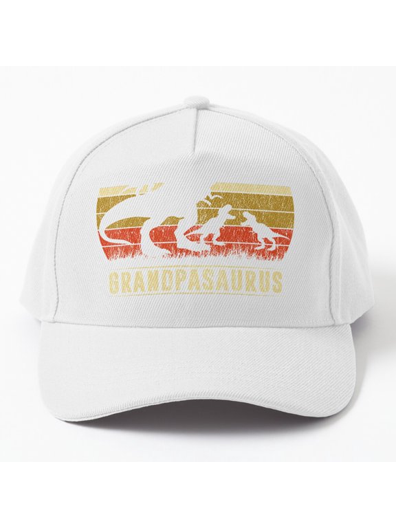 Grandpasaurus Rex Baseball Cap, Dinosaur Grandpa Three Father's Day Design Hat