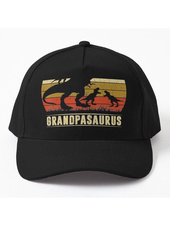Grandpasaurus Rex Baseball Cap, Dinosaur Grandpa Three Father's Day Design Hat