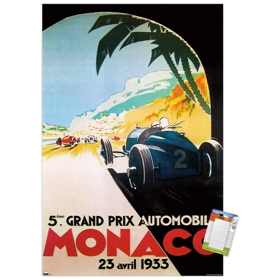 Grandprix Automobile Monaco 1933 Wall Poster, 14.725" x 22.375"