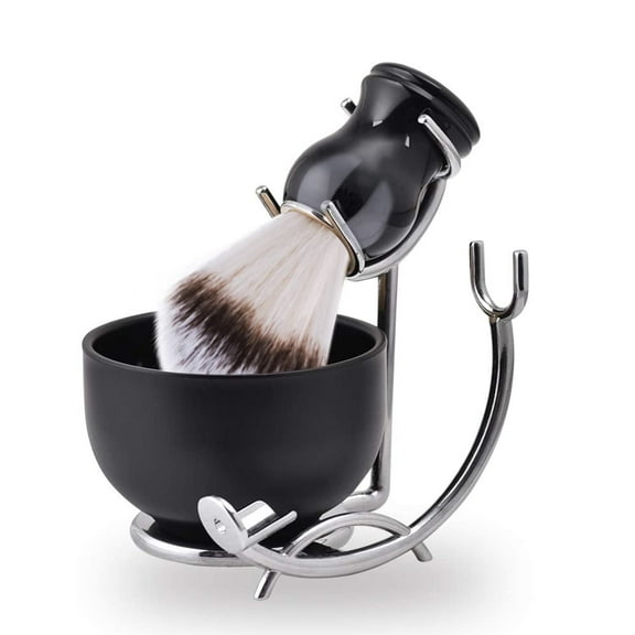 Grandslam Shaving Brush and Bowl Kit for Men, 3 in 1 Shaving Brush Set, Stainless Steel Shaving Bowl and Stand, Shaving Brush, Shaving Kit for Men