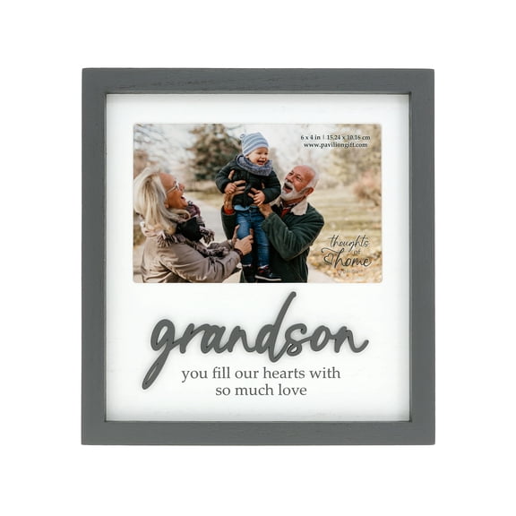 Pavilion Gift Company - Grandson - 4" x 6" Horizontal Picture Photo Frame Memory Holder From Grandparents Grandma Grandpa