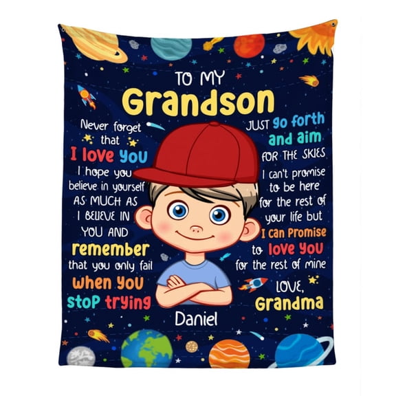 Grandson Aim For The Skies Airplane Fleece Blanket, 40x50in Fleece Blanket